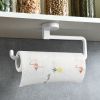 Kitchen Paper Towel Rack Wall-mounted Paper Rack Hanging Shelf Cling Film Bag Storage Rag Rack Roll Paper Rack Without Punching