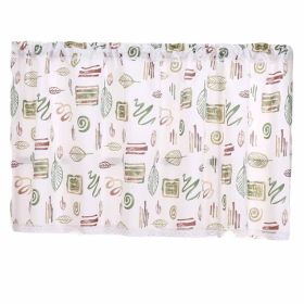 Cute Short Kitchen Curtain Rod Pocket Cafe Curtain Bedroom Window Drapes, Green, 55x24 inch