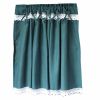 Solid Color Half Window Curtain Lace Curtain Short Kitchen Curtains, Dark Green