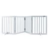 VEVOR Free Standing Dog Gate, 24" H x 80.3" W Freestanding Pet Gate, 4 Panels Foldable Dog Gate for Wide and Narrow Passageways