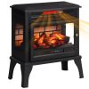 HOMCOM Electric Fireplace Stove, 24" Freestanding Electric Fireplace Heater with Remote, Realistic 3D Flame Effect, Thermostat, Overheat Protection