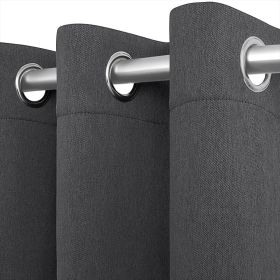 2 Panels Blackout Curtains for Bedroom with Grommet 42x84 inch Dark Grey Room Darkening Window Curtains Thermal Insulated Drapes