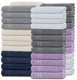 48 Pack Cotton Washcloths Soft Absorbent Bathroom Face Towels 12x12 Inch Multi Color Value Bundle