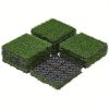 27pcs Easy-Install Artificial Grass Tiles - Self-Draining, Interlocking Design for Patio & Balcony Decor | Perfect for Pets Playtime, 12in*12in