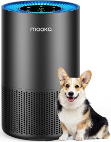 Air Purifiers for Home Large Room Pets Up to 1300 Sq Ft, MOOKA H13 True HEPA Air Purifier Cleaner with 360° Air Inlet, Fragrance