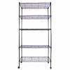 5-Layer Plastic Coated Iron Shelf with 1.5" Nylon Wheels 165*90*35 Black