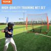 VEVOR 7x7 ft Baseball Softball Practice Net, Portable Baseball Training Net for Hitting Batting Catching Pitching