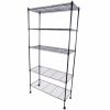 5-Layer Plastic Coated Iron Shelf with 1.5" Nylon Wheels 165*90*35 Black