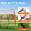 VEVOR 7x7 ft Baseball Softball Practice Net, Portable Baseball Training Net for Hitting Batting Catching Pitching