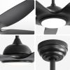 48 Inch Ceiling Fan with Dimmable LED Light and Remote Control, 5 ABS Blades DC Motor Black