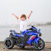 Kids Powered Ride-ons Toy, Kids Motorcycle for 3-6 Years, 12V Electric Ride on Motorcycle with Light Wheel & Bluetooth Music-Blue