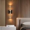 Contemporary Crystal Wall Light, Gold Plating Finish with Bubble Crystal, 2-Light Sconce for Bathroom, Bedroom