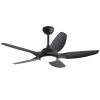 48 Inch Ceiling Fan with Dimmable LED Light and Remote Control, 5 ABS Blades DC Motor Black