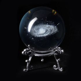 1pc Crystal Ball Art Decoration; Decoration Craft; Crystal Ball Valentine's Day Gifts Birthday Gifts (Color: Milky Way, size: Silver)