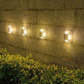 8 LED Solar Wall Light For Outdoor Courtyard Garden; Christmas Party Decoration; LED Lights (Color: Warm Light, Quantity: 4)