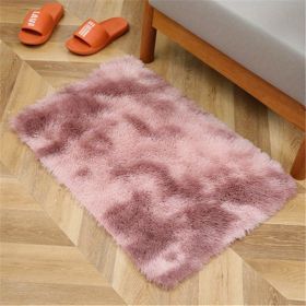 1pc, Tie-Dyed Plush Shag Furry Area Rug for Bedroom, Living Room, Nursery, and Kids Room - Ultra Soft and Fluffy, Washable, Non-Shedding (Color: Tie Dye Pink, size: 23.62*47.24inch)