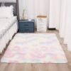 1pc, Tie-Dyed Plush Shag Furry Area Rug for Bedroom, Living Room, Nursery, and Kids Room - Ultra Soft and Fluffy, Washable, Non-Shedding