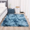 1pc, Tie-Dyed Plush Shag Furry Area Rug for Bedroom, Living Room, Nursery, and Kids Room - Ultra Soft and Fluffy, Washable, Non-Shedding