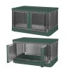 2Pcs 72L Foldable Storage Bins with Lid Collapsible Stackable Closet Organizer Containers with Front Door Lock 4Pcs Wheels