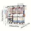 Home, Storage Rack Clothes Rack Heavy Duty Clothes Rack for Hanging Clothes, Rack, Wooden Stereo Rack Self-Standing Wardrobe Wardrobe Rack