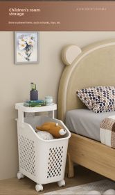 Stitched Laundry Basket Household Dirty Clothes Storage Basket Bathroom Partition Floor to Floor Shelf Narrow (size: one-layer)