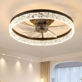 Ceiling Fan with Lights Dimmable LED (Color: Black + Iron + Aluminium)