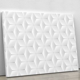 Elegant White Geometric Background Canvas Print or Poster (Type: Poster Print, size: 16" x 12" / 42cm x 30cm (approx))