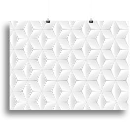 Elegant White Geometric Background Canvas Print or Poster (Type: Poster Print, size: 12" x 8" / 30cm x 20cm (approx))