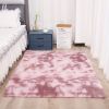 1pc, Tie-Dyed Plush Shag Furry Area Rug for Bedroom, Living Room, Nursery, and Kids Room - Ultra Soft and Fluffy, Washable, Non-Shedding