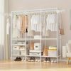 Home, Storage Rack Clothes Rack Heavy Duty Clothes Rack for Hanging Clothes, Rack, Wooden Stereo Rack Self-Standing Wardrobe Wardrobe Rack